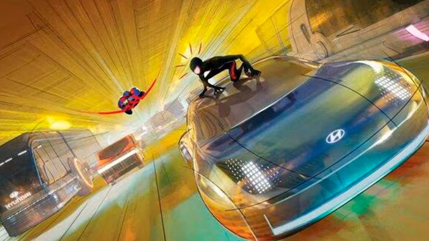 El auto volador de Spider-Man Across the Spider-Verse fue desarrollado por Hyundai
