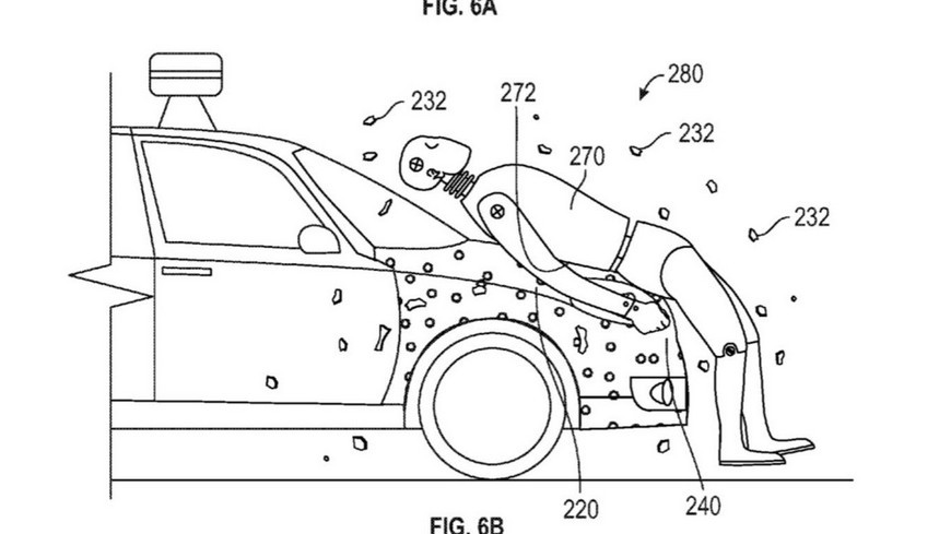 Capós pegajosas para salvar vidas en caso de atropello by Google.